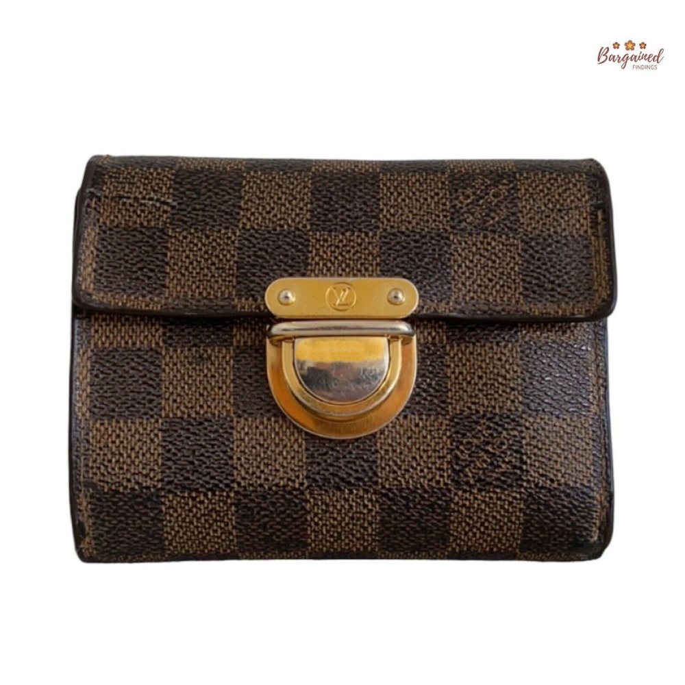 Authentic Louis Vuitton Brown Damier Ebene Coated Canvas Koala Compact Wallet